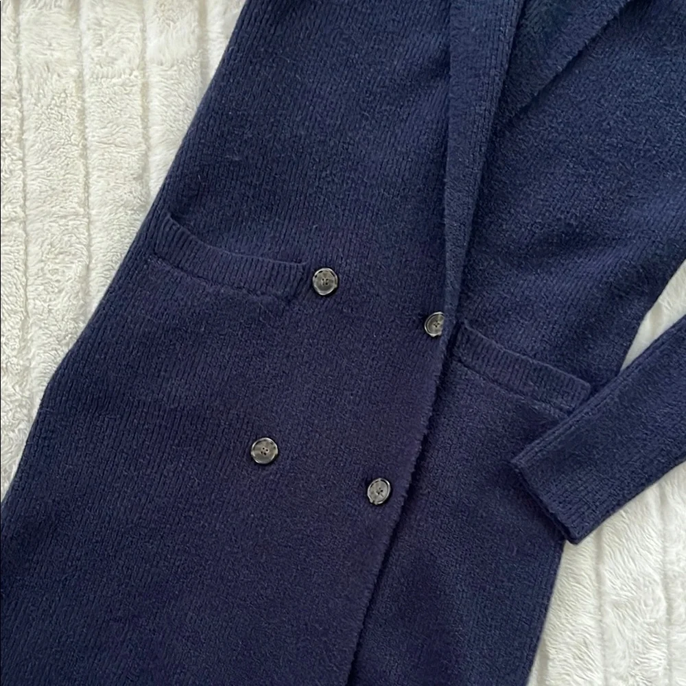 J. Crew Double-Breasted Cardigan Coat (Navy) XXS